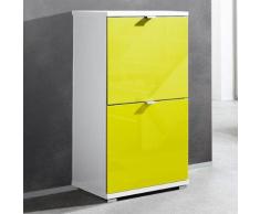 Scarpiera Colorado I in bianco e giallo lucido