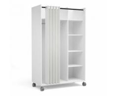 Guardaroba su ruote Kona in bianco opaco