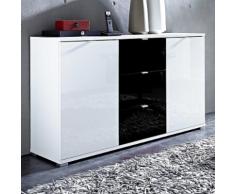 Comò Colorado II.2 in bianco e nero lucido