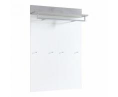 Pannello appendiabiti Topix II in bianco opaco e effetto cemento