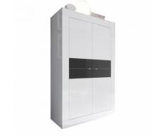 Madia Basic con 4 ante in bianco e antracite lucido