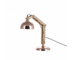 Lampada da tavolo in legno e metallo rame SALADO