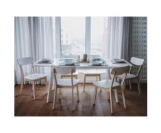 Tavolo da pranzo allungabile in MDF laminato bianco 150cm SANFORD
