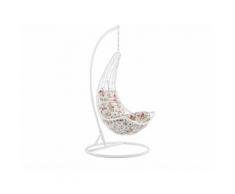 Sedia poltrona sospesa in rattan bianco MELFI