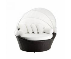 Divano coperto da giardino in rattan marrone SYLT