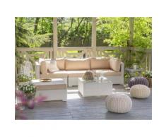 Divano da giardino in rattan bianco SANO