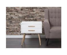 Comodino con 2 cassetti in color bianco 50 cm ALABAMA