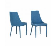 Set di 2 sedie in tessuto blu scuro CAMINO
