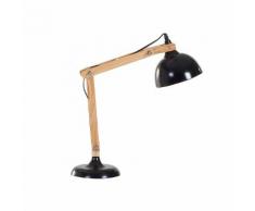Lampada da tavolo in legno e metallo nero SALADO