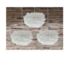Set di 3 lampade da soffitto in piuma bianca FOG mini