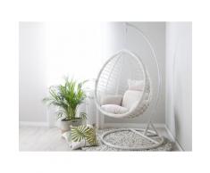 Sedia poltrona sospesa in rattan bianco FANO