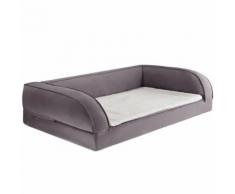Divano ortopedico grigio per cani - L 90 x P 60 x H 30 cm