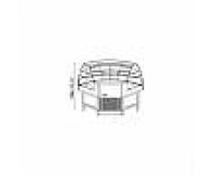 Forniture ristorazione - Angolo per vetrina snack refrigerato - mod. vbrvacang - semilavorata da pannellare - vetri alti curvi - refrigerazione statica - alimentazione v 230/50hz monofase - potenza w 540 - capacita' cm ³ 7,28 - dim. cm l 129,1 x p 129