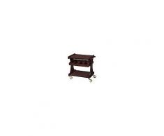 Carrello di servizio in legno Wengè Forcar due piani con cassetta portaposate 6 scomparti Dimensioni L86XP55XH85 Modello CL2590W