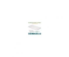 Materasso Lettino o Culla per Bambini alto 12 cm colore Bianco + Cuscino ANTISOFFOCO su misura GRATIS con Fodera in Cotone Naturale, Rivestimento Sfoderabile con Zip e Lavabile in lavatrice, tessuto ANALLERGICO, Antibatterico, Antiacaro e Super Traspirant
