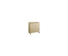 forcar MOBILI DI SERVIZIO DA SALA - MOD. ML3202SS - Struttura impiallacciata di rovere sbiancato - N. 2 sportelli - N. 2 cassetti (1 vuoto, 1 con scomparti portaposate) - Ruote multidirezionale - Dim. cm L 90 x P 48 x h 95