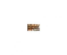 RETROALZATE PER PANE - MOD. PANE - Struttura realizzata con pannelli in fibra di legno impiallacciati ajous con finitura wood - Plafoniera con illuminazione LED 230V, luce calda 3000/3200 °K - Sullo schienale ci sono 6 file di viti in ottone nichelato pe