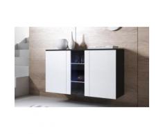 Credenza pensile Leiko: Nero-Bianco / Vetrina verticale