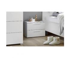 Comodino con 2 cassetti: Bianco