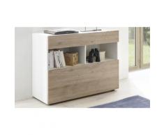Mobile da ingresso Akira TFT Furniture: bianco lucido laccato e rovere kadiz