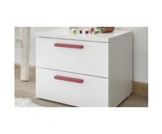 Comodino con 2 cassetti: Rosso