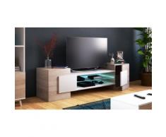 Mobile porta-TV Selsey: Quercia - Bianco Led