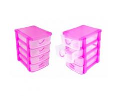Cassettiera multiuso: A 4 piani / Fucsia