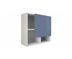 Pensile bagno con ripiani TFT Furniture: Laccato bianco opaco e anta laccata in blu opaco