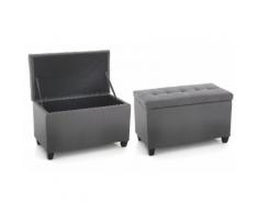 Cassapanca Nice: 80 x 44 x 48,5 cm / Grigio scuro
