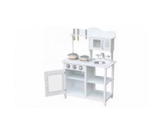 Cucina giocattolo Bakaji in legno:Cucina in legno con microonde bianco