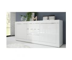 :Credenza 2 ante 3 cassetti Basic / Bianco lucido