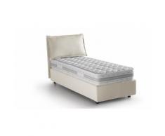 : Letto singolo con contenitore ad apertura laterale / Panna