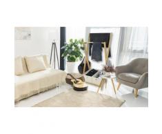 Stand appendiabiti in bamboo con 2 cassetti in stoffa e portabiti