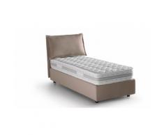 : Letto singolo con contenitore ad apertura laterale / Tortora