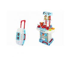 Trolley giocattolo: Cucina celeste-bianco