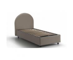 : Letto con contenitore con apertura laterale / Singolo / Tortora