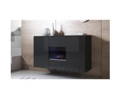 Credenza pensile Leiko: Nero-Nero / Vetrina quadrata