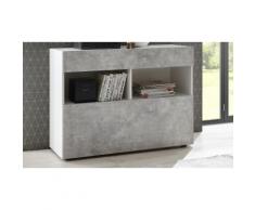 Mobile da ingresso Akira TFT Furniture: bianco lucido laccato ed effetto cemento