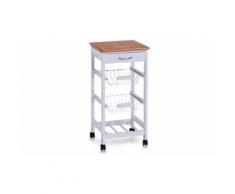 Carrello da cucina Zeller: Singolo bianco e bamboo