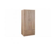Armadio a 2 Ante e 2 Cassetti colore Rovere Sonoma