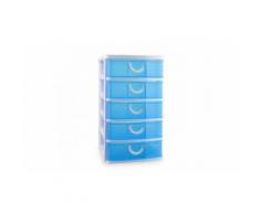 Cassettiera multiuso: A 5 piani / Azzurro