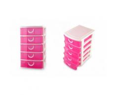 Cassettiera multiuso: A 5 piani / Fucsia