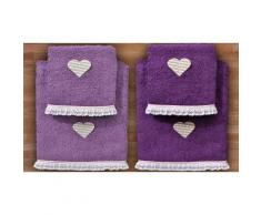 Asciugamani Heart: Ciclamino, prugna / 2 set