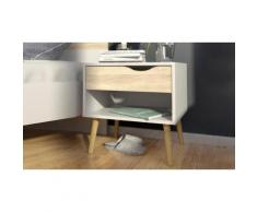 1 comodino Scandi: Bianco-Frassino