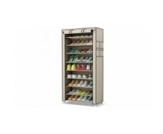 Scarpiera armadio: Scarpiera Slim con ripiani alti / Beige