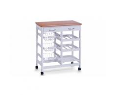 Carrello da cucina Zeller: Doppio bianco e bamboo
