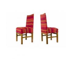 Set di 6 coprisedia elasticizzati con schienale: Rigato / Rosso