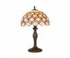 Luce Ambiente Design Fan Europe Lampada da Tavolo Liberty Tiffany 1 Luce E27 H 46 cm