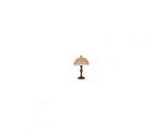 Luce Ambiente Design Fan Europe Lampada da Tavolo Liberty Tiffany 1 Luce E27 H 46 cm
