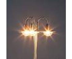 Lampenwelt.com Candelabro Damion in acciaio inox, 3 fiamme